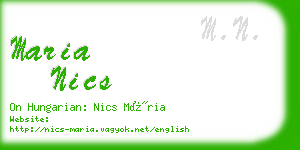 maria nics business card